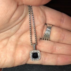David Yurman Black Onyx Necklace with diamonds
